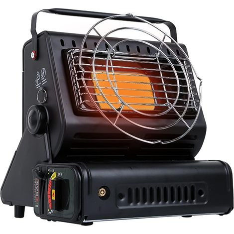 Stufa a Gas in Ceramica con Riscaldamento a Gas, 2 in 1, Stufa a Gas Portatile da 1,3 kW, Riscaldamento da Campeggio con Grill, Mini Gas Butano Mobile, Fornello a Gas per Riscaldamento Esterno, Acqua  (1/5)