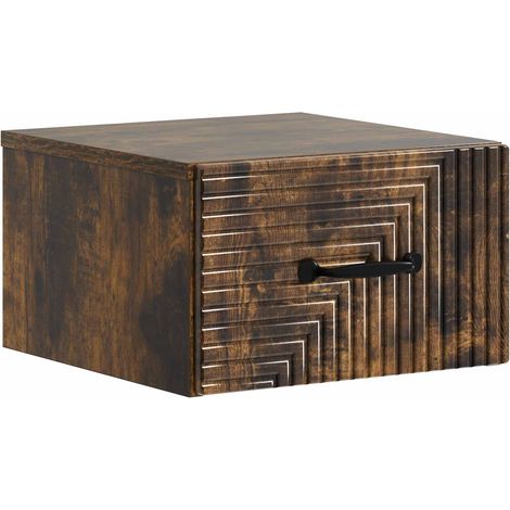Wall-Mounted Bedside Cabinet Smoked Oak 34.5 x 33 x 20 cm vidaXL