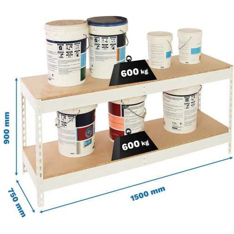 Estanteria 900x1500x750 SIMONFORTE 1507/2 CHIPBOARD 900 BLANCO/MADERA marca SIMONRACK (1/2)