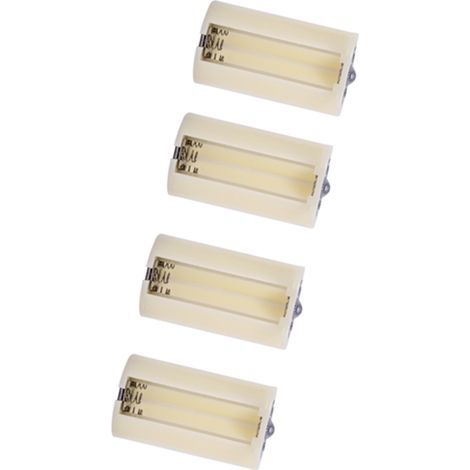 Adaptateur 4 pièces piles AA en D, convertisseur universel blanc pour batteries (1/5)