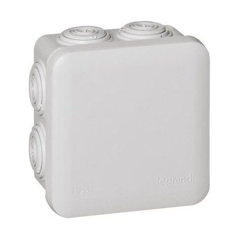 LEGRAND 092012  Scatola plexus quadrata a 7 coni IP55/IK07 80x80x45mm con coperchio opaco a scatto in termoplastico colorato