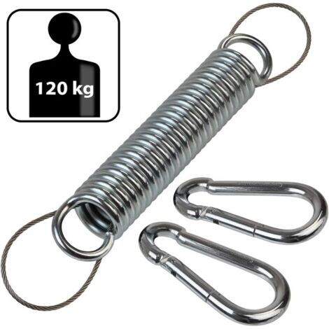 Ressort en Acier pour Chaise Suspendue Fauteuil Suspendu hamac avec Corde de sécurité et Deux mousquetons (1/4)