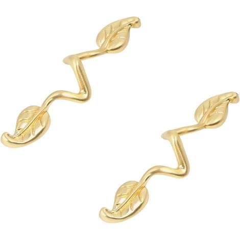 Poignées de tiroir à motif de feuilles, style vintage brossé, 2 pièces, poignées de commode, poignées de commode à feuilles (1/5)