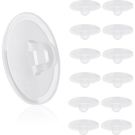 Lot de 50 crochets de plafond auto-adhésifs robustes en plastique transparent sans perçage pour décoration de salon, 22 mm (1/5)