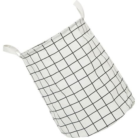 Panier à linge sale pliable en coton et lin, panier de rangement pour le linge, organisateur de linge, carrés blancs