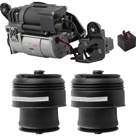 Compresor de suspensión neumática, Largo 37 cm, Ancho 19 cm, Alto 27 cm, Compatible con SUV de lujo 2013-2019, Incluye 2 bolsas de aire traseras (1/5)