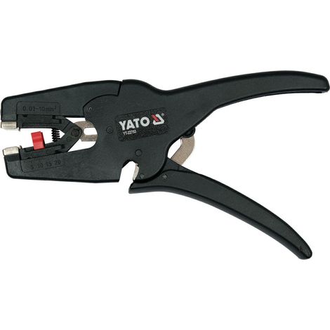 Yato YT-22753, Pelacable negro, herramienta precisa para pelar cables de manera eficiente en trabajos eléctricos y de fontanería.