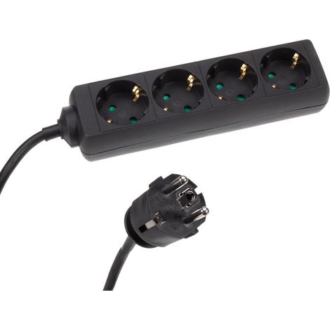 4-FACH-STECKDOSENLEISTE MIT SCHRUMPFSCHLAUCH - 3G1.5 - KABEL: 1.5 m - SCHUKO (1/2)
