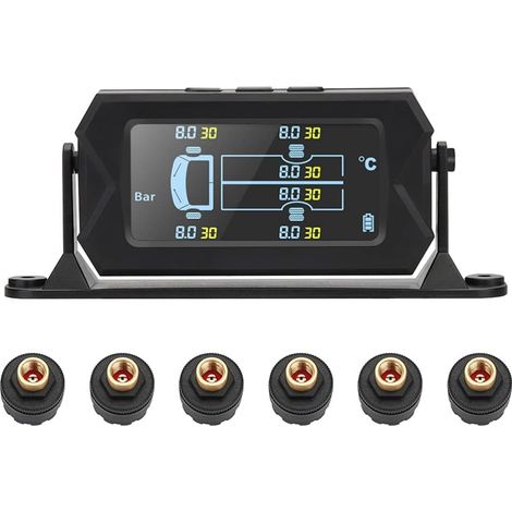 ensemble Test de pression des pneus détecteur de pression des pneus automatique moniteur de pression des pneus automatique système de surveillance de la pression des pneus moto moniteur de pression de (1/5)