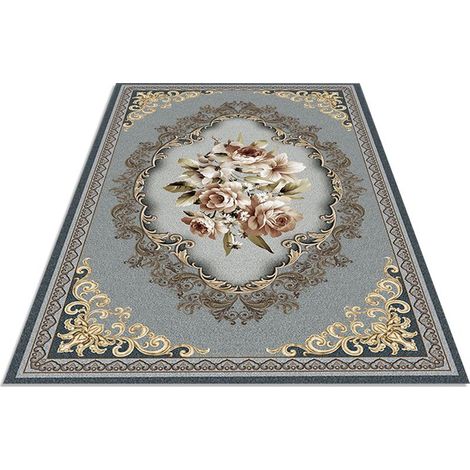Badematte – Damastblattmuster, Grün-Gold – Rutschfestes Latex – 50 x 80 cm – 1 Stück (1/5)