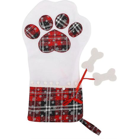 Sacs cadeaux de Noël sur le thème des chiens et chaussettes de Noël à motifs d'animaux pour suspendre les jouets et les décorations (1/4)