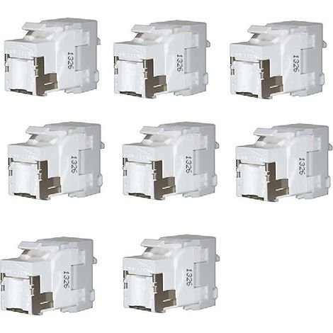 Batilec – Sachet de 8 connecteurs RJ45 Catégorie 6 Grade 3 – Type Keystone pour câblage sans outils – Adaptateur pour câble courant faible