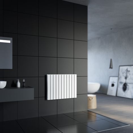 SONNI Paneelheizkörper Horizontal 630 x 847 mm Weiß Badezimmer/Wohnraum Doppellagig Horizontal Heizkörper Badheizkörper Design Flachheizkörper (1/5)