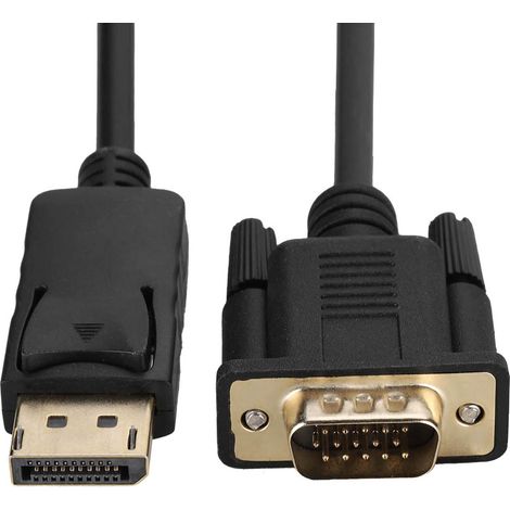 Adaptateur convertisseur de câble DisplayPort vers VGA HD 1080p de 1,8 m pour PC et ordinateur portable