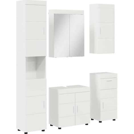 Juego de muebles de baño TULUM 5 pcs brillante 60 x 34 x 63 cm vidaXL