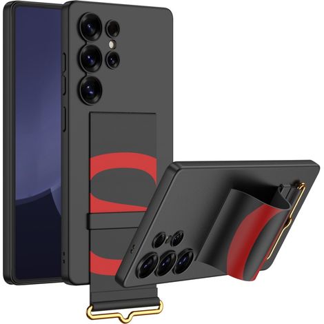 Funda para Samsung Galaxy S25 Ultra, funda con correa GKK, negra.