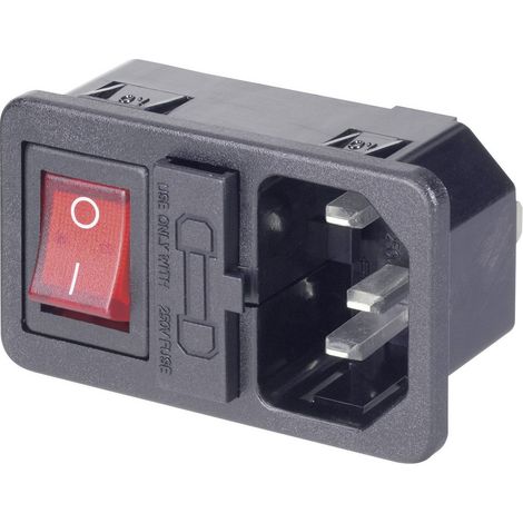 501638 Kaltgeräte-Steckverbinder Stecker, Einbau vertikal Gesamtpolzahl: 2 + PE 10 A Schwarz 1 St. (1/2)