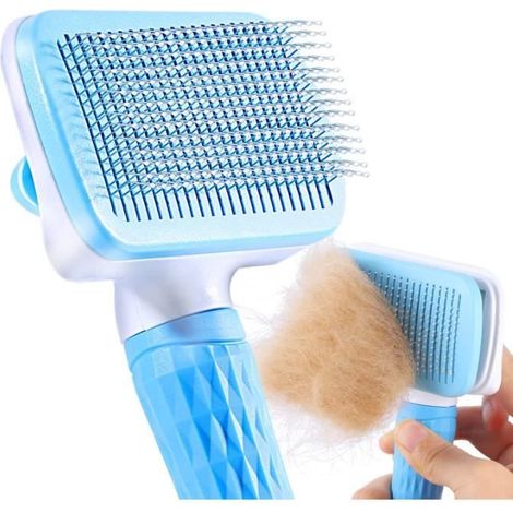 Brosse Chiens Chats, Autonettoyante Brosse poils morts pour chat chien, Enlèvement Efficace jusqu'à 95% des Poils Morts et Poils (1/4)