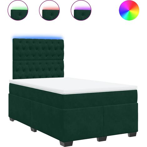 Maison Exclusive - Giroletto a Molle con Materasso Verde Scuro 120x200 cm Velluto