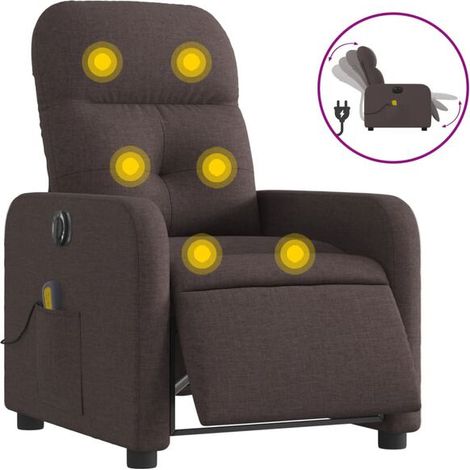 Chaise de massage électrique réglable en inclinaison – Siège relaxant ergonomique en tissu brun foncé pour salon ou bureau (1/5)