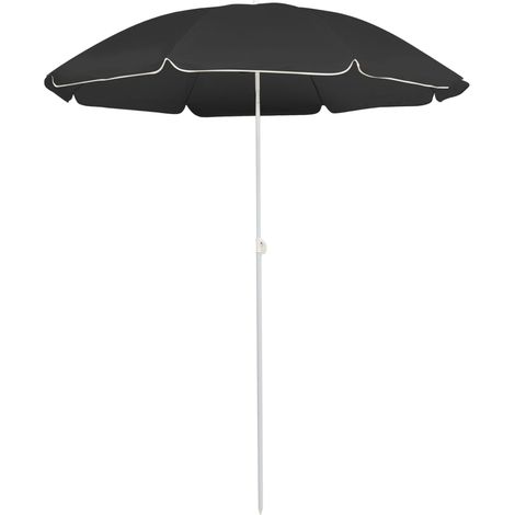Ombrellone da esterno con palo in acciaio antracite da 180 cm 020008199