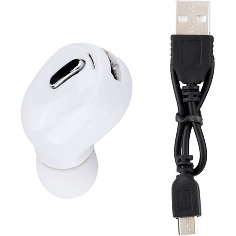 Casque Bluetooth sans fil mini sport universel écouteurs oreillette blanche (1/5)