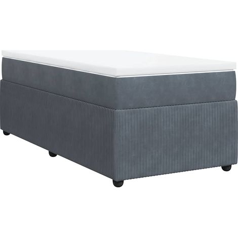Maison Exclusive - Cama box spring con colchón terciopelo gris os (1/5)