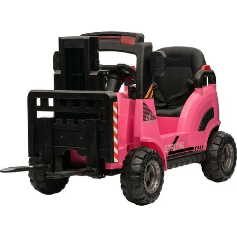 Voiture électrique pour enfant 12V avec fourche réglable - Télécommande parentale, musique, USB/MP3, vitesse ajustable - Jouet sécurisé pour intérieur/extensionérieur, dès 3 ans - Couleur: rose (1/5)
