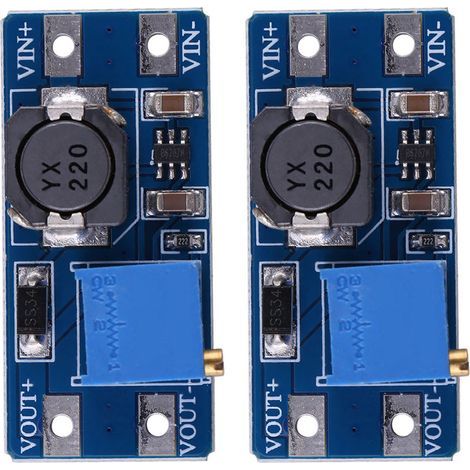Module élévateur de tension cc à tension réglable, convertisseur d'alimentation 2A, 2 pièces (1/5)