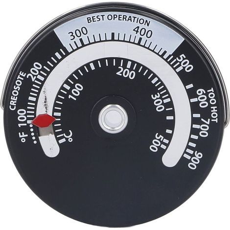 ThermomèTre MagnéTique pour Poêle 0-500℃ Cadran en Alliage D'aluminium Jauge de ThermomèTre de Haute PréCision Compteur de TempéRature du Four pour Cheminée Poêles à Bois (1/5)