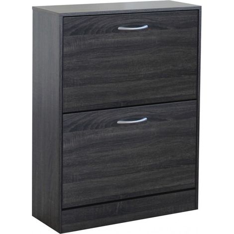 Scarpiera Sally 60x24x80 h cm in Legno Grigio Scuro (1/5)