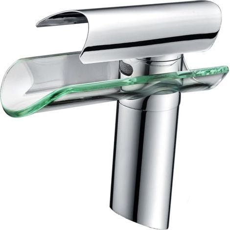 Brass waterfall pool faucet – chrome finish – water hoses not included – hot and cold water (1/5)
