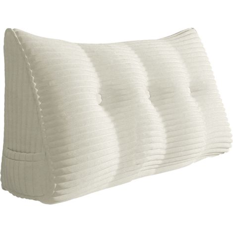 VERCART Grande cuscino a cuneo per il riposo a letto, cuscino lungo per la lettura, cuscino decorativo per la testiera, cuscino triangolare per la schiena, cuscino da salotto per il letto da giorno o (1/4)