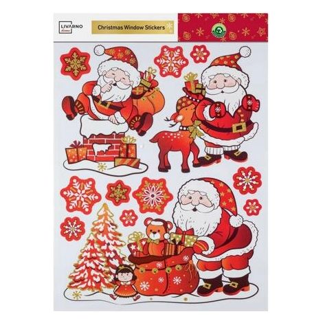 Adesivi natalizi per finestre e vetri Babbo Natale Livarno Home
