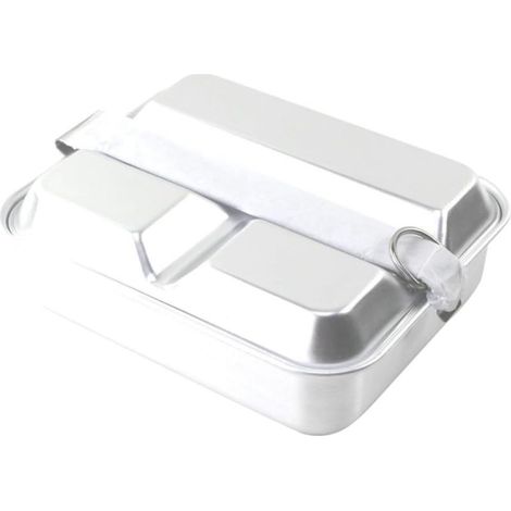 Boîte à bento portable en aluminium  avec compartiments (1/5)