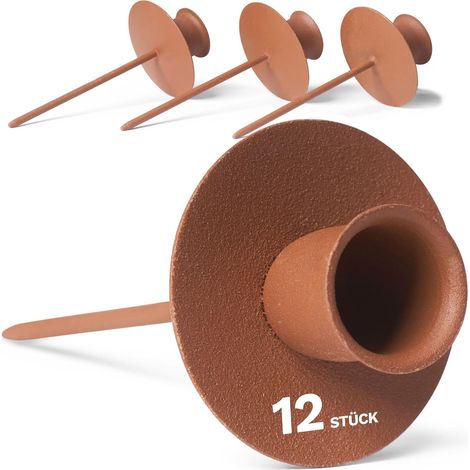 12 supports à bougies couronne Avent, couleur rouille