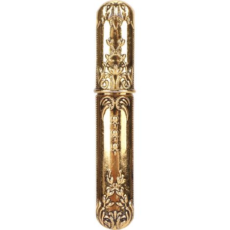 Étui à aiguilles vintage avec motif gravé stéréoscopique, tube de rangement élégant pour aiguilles à coudre, porte-aiguilles, outils de couture DIY, couleur or (1/5)