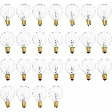 Ampoules de rechange G40, ampoule tungstène G40, 7 W, 220-240 V, globe transparent, culot E12, lot de 25, blanc froid (1/4)