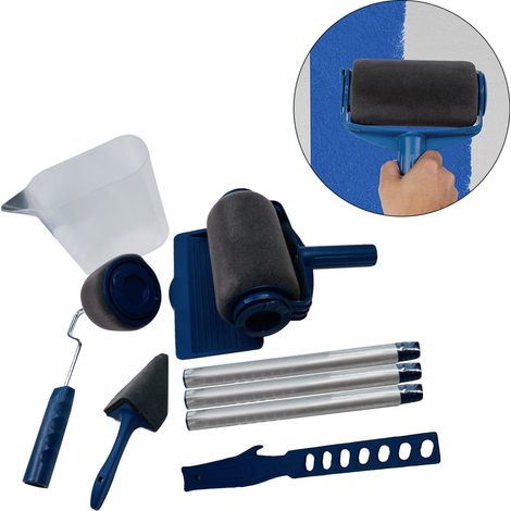 Ensemble de rouleaux à peinture portables, pelle et pinceau multifonctionnels pour la peinture murale à domicile (1/5)