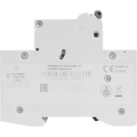 Siemens 5SL6316-6 Interruptor automático miniatura de 3 polos 16A 400V