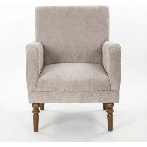 Sillón relax 70x75x88 cm de tela de lino gris, respaldo alto, estable – MEUBLIV (1/5)