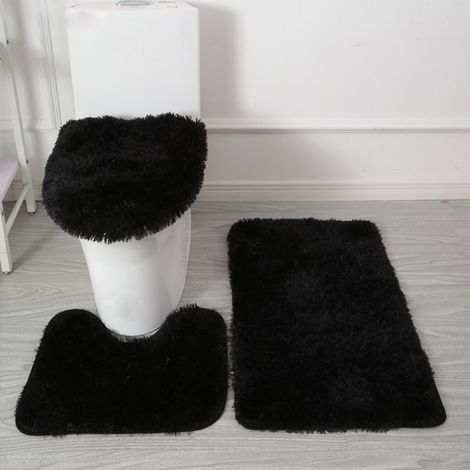 Tapis De Salle De Bain - Lot De 3 Pièces - Non Glissant PVC - Absorbant - Polyester - 50x80 cm 50x45 cm 50x40 cm - Beige (1/5)