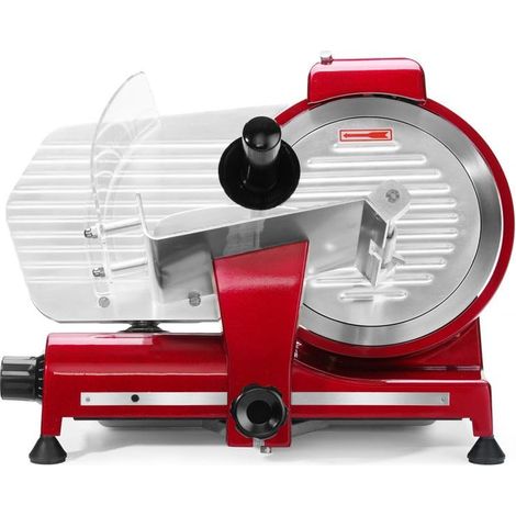 HENDI Affettatrice elettrica, multiuso, macchina per tagliare alimenti, Profi Line 250, Ø lama: 250mm, spessore di taglio (0-12mm), 220-240V, 320W, 514x484x(H)373mm, rosso, alluminio, acciaio inox (1/4)