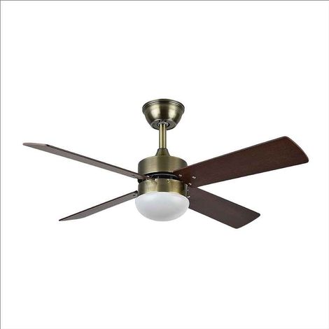 Ventilatore dc sofia 2xe27 pelle 4 pale rev.ciliegio/noce 40x107d con timer remoto (1/2)