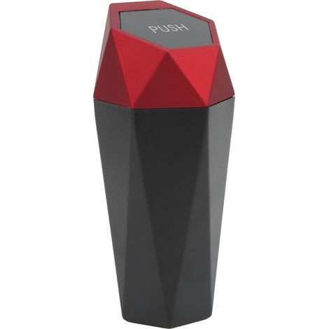 Poubelle de voiture avec couvercle étanche rouge élégante et multifonctionnelle pour véhicules, maison, bureau et cuisine (1/5)