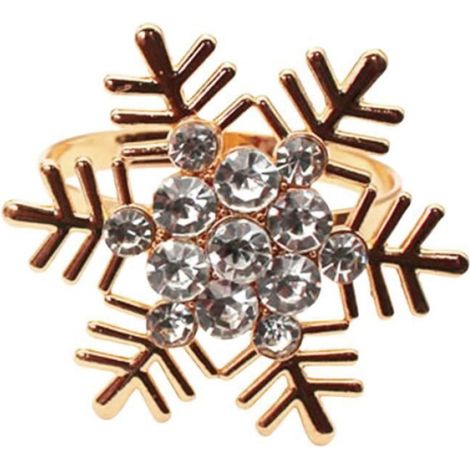 Boucle De Serviette - Flocon De Neige Noël - Métal Antirouille - Pour Décoration Table Mariage Fête - 6 Pièces (1/4)