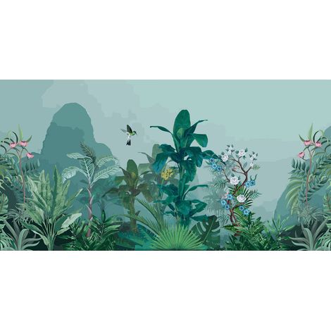 Papier peint panoramique - Jardin Oiseaux - 130 cm x 67 cm (1/2)