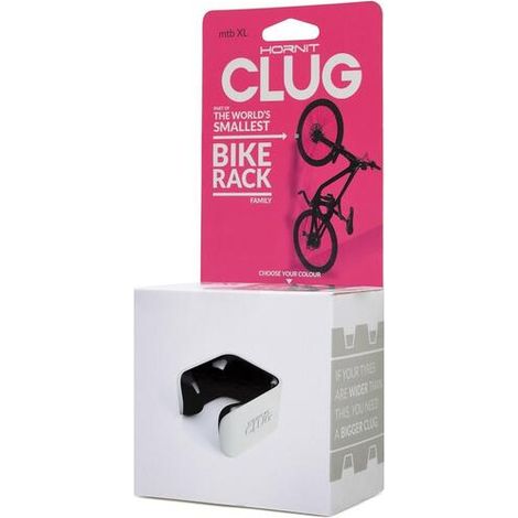 Soporte de pared para bicicleta MTB XL blanco y negro Hornit Clug - Colgador de bicicleta de montaña XL