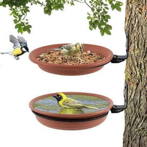 Wild Bird Feeders and Bird Bath, 2 Pcs Hanging Outdoor Bird Feeder, Wild Bird Baths (1/4)