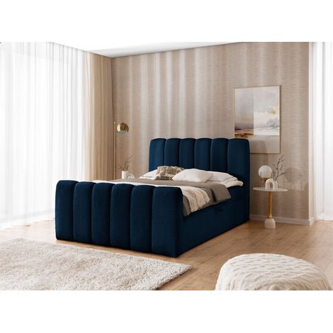 Boxspringbett Schlafzimmerbett DENIS 160x200cm Stoff Catch Me Dunkelblau (1/5)